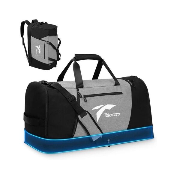 Large Travel Bag Expandable Duffel Bag Travel Carry On Weekend Bag Backpack - Picture 1 of 8